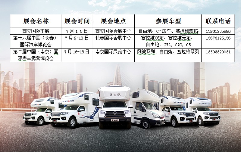 七月，這么多城市都能看房車